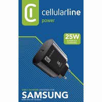 Cellularline - USB-C Super Fast laadija 25W (Designed Samsung) (must)