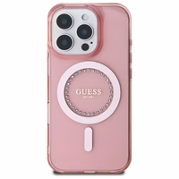 Guess IML Rhinestones MagSafe iPhone 16 Pro Ümbris - roosa