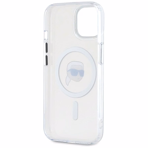 KARL LAGERFELD ümbris jaoks IPHONE 15 compatible with MagSafe KLHMP15SHLSKIH (IML Metal K Head) valge