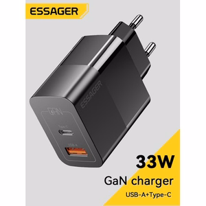 Laadija Essager GaN Pinson must 33W (PD / QC3.0)