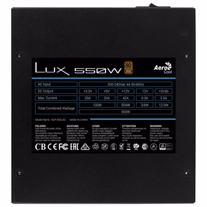 Aerocool LUX 550W power supply unit 20+4 pin ATX ATX must