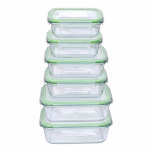 Alpina kaanega klaasist toidukarpide komplekt, 370 / 640 / 1050 ml, 6 tk