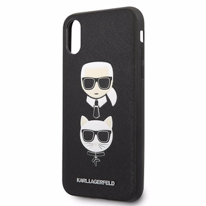Karl Lagerfeld Saffiano Karl&Choupette Head чехол для iPhone XS Max - чёрный