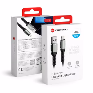 Kaabel USB A to Lightning Forcell F-Energy 2,4A 12W Cafule 0,5 m C257 must