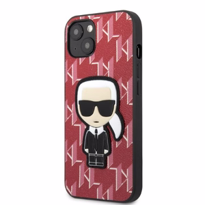 Karl Lagerfeld KLHCP13SPMNIKPI iPhone 13 mini 5.4" жёсткий чехол красный/красный Monogram Ikonik Patch