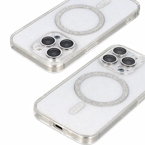Glitter Magsafe Ümbris jaoks Iphone 12 Pro läbipaistev