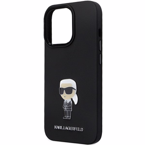 Karl Lagerfeld KLHCP14XSMHKNPK ümbris jaoks iPhone 14 Pro Max 6.7" - must Silicone Ikonik Metal Pin