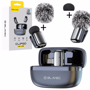Blavec Lavalier Microphones x 2 MK-03 ClipGo Type C (LMMK03-S) silver