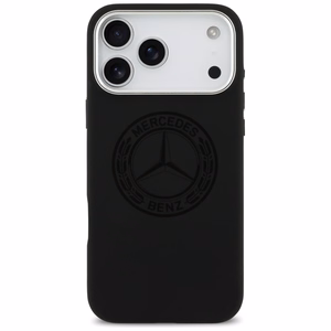 Mercedes Silicone Vintage Logo MagSafe Ümbris jaoks iPhone 17 Pro Max - must