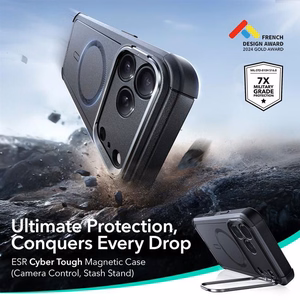 ESR Cyber ​​Kickstand MagSafe Ümbris jaoks iPhone 17 Pro Max - Must