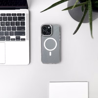 Wozinsky Glitter Ümbris with Mag Safe jaoks Samsung Galaxy S24 FE - Clear with Glitter