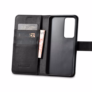 iCarer Wallet Ümbris jaoks Samsung Galaxy S23+ leather ümbris wallet must