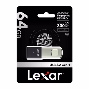 Lexar F35pro USB 3.2 64GB mälupulk sõrmejäljetuvastusega