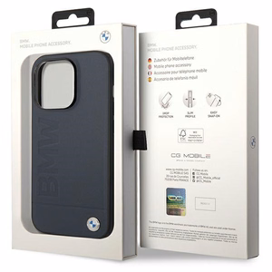 Ümbris BMW BMHMP14XSLLNA iPhone 14 Pro Max 6.7" navy/navy hardcase Leather Hot Stamp MagSafe