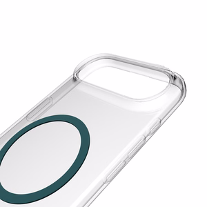 Puro Lite Mag TPU+PC Ümbris Compatible with MagSafe jaoks iPhone 17 Air - Läbipaistev with Turquoise Ring