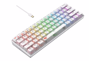 Havit KB903L - mänguklaviatuur (läbipaistev valge)