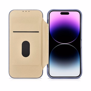 iCarer CE Premium Leather Folio Case iPhone 14 Pro Max Magnetic Flip Leather Folio Case MagSafe Light Purple (WMI14220716-LP)