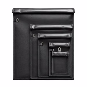 Set of 5 Fireproof OTN-5 RFID Signal Blocking Bags - Black