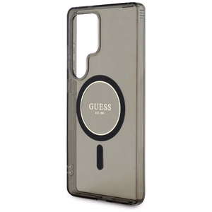 GUESS ümbris jaoks SAMSUNG S25 Ultra GUHMS25LHFGEREK (Magnetic IML Glitter Circle) must