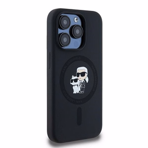 Karl Lagerfeld Silicone Karl&Choupette MagSafe ümbris jaoks iPhone 15 Pro - must