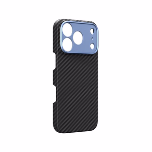 AmazingThing Titan Max Lens ümbris mudelile iPhone 18 Pro Max, aramiidkiust, kaamerakaitsega, ühildub MagSafe'iga – värv: sinine