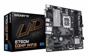 GIGABYTE B760M D3HP WIFI6 emaplaat - toetab Intel Core 14. põlvkonna protsessoreid, 4+1+1 faasi digitaalne VRM, kuni 5600MHz DDR5, 2xPCIe 4.0 M.2, Wi-Fi 6, GbE LAN, USB 3.2 Gen1