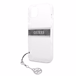 Guess GUHCP13SKB4GGR iPhone 13 mini 5.4" прозрачный жёсткий чехол 4G Gray Strap Charm