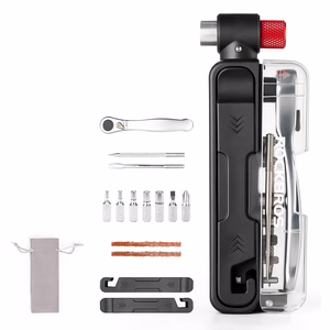 Rockbros Multitool jalgrattatööriistade komplekt CO2-pumba ja käristivõtmega, must