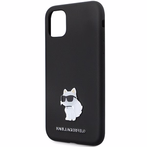Karl Lagerfeld KLHCN61SMHCNPK ümbris jaoks iPhone 11 / Xr - must Silicone C Metal Pin