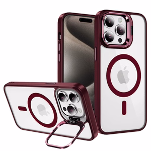 Tel Protect Kickstand Magsafe Ümbris jaoks Iphone 14 burgundia