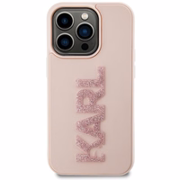 KARL LAGERFELD ümbris jaoks IPHONE 15 Pro Max KLHCP15X3DMBKCP (3D Logo Glitter) roosa