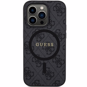 Guess ümbris jaoks iPhone 15 Pro Max 6,7" GUHMP15XG4GFRK must HC MAGSAFE PU 4G RING CLASSIC LOGO