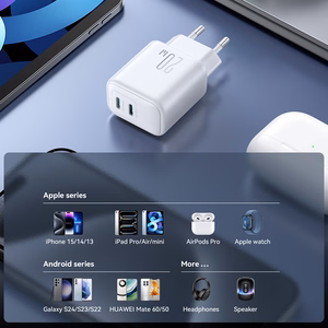 Joyroom JR-TCF12 mains charger 2x USB-C 20W PD / QC 3.0 - white
