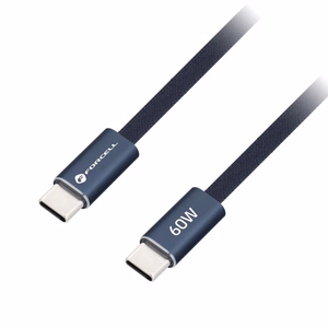 Kaabel USB C USB C Forcell F-Energy QC4.0 PD 3A 60W Cafule Flat 1,2 m CCFN23 tumesinine