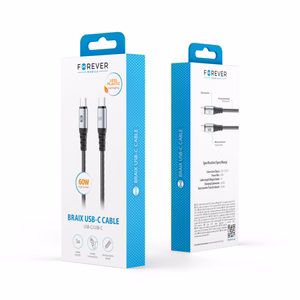 Forever Braix kaabel USB-C - USB-C 1,0 m 60W must
