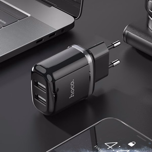 Charger Hoco N4 12W 2xUSB-A black