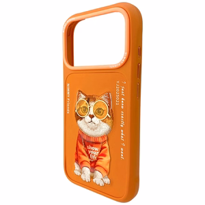 Nimmy Glasses Cool Cat Ümbris jaoks iPhone 17 Pro Max - oranž