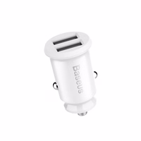 Baseus car charger Grain 2x USB 3,1A valge