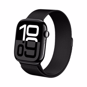 Crong Milano Steel roostevabast terasest rihm Apple Watch 44 / 45 / 46 / 49 mm kellale, must
