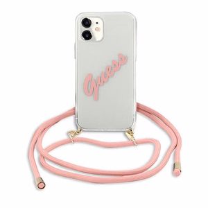 Guess GUHCP12SCRTVSPI iPhone 12 mini 5.4" розовый/розовый жёсткий чехол Script Vintage