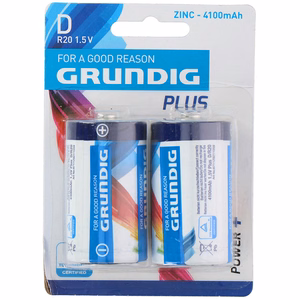 Grundig D / R20 1,5 V tsinkpatareid, 4100 mAh, 2 tk