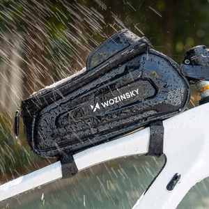 Wozinsky tugevdatud jalgratta raamikott telefonitaskuga, 1.7 l - must