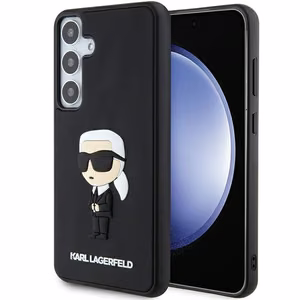 Karl Lagerfeld 3D Rubber Ikonik ümbris jaoks Samsung Galaxy S24+ - must