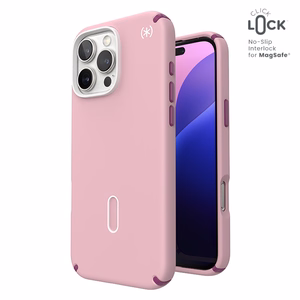 Speck Presidio2 Pro MagSafe'i ja ClickLocki toega ümbris iPhone 16 Pro Maxile, Wednesday Pink/Boysenberry Purple