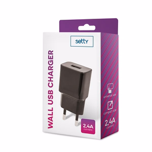 Setty charger 1x USB 2,4A must