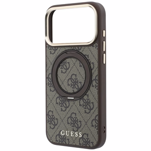 Guess Ring Stand 360 4G Classic Logo MagSafe ümbris iPhone 18 Pro / 17 Pro – pruun