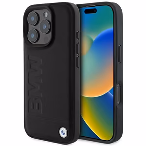 BMW Leather Hot Stamp MagSafe iPhone 16 Pro Max Ümbris - must