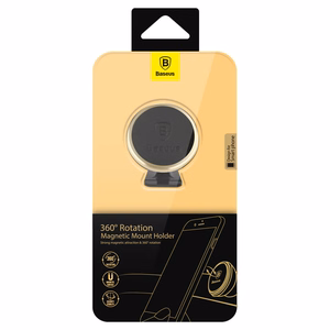 Car Holder Baseus "Overseas Edition" Black / Gold (magnetic / sticky pad)