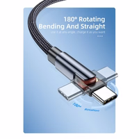 USB Kaabel Essager "Universal" (180' corner) Punane "Type-C" 200cm (up to 3A)