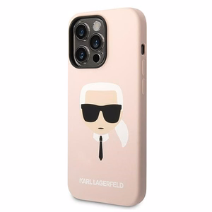 Karl Lagerfeld KLHMP14LSLKHLP iPhone 14 Pro 6.1 "hardcase light roosa / light roosa Silicone Karl`s Head Magsafe